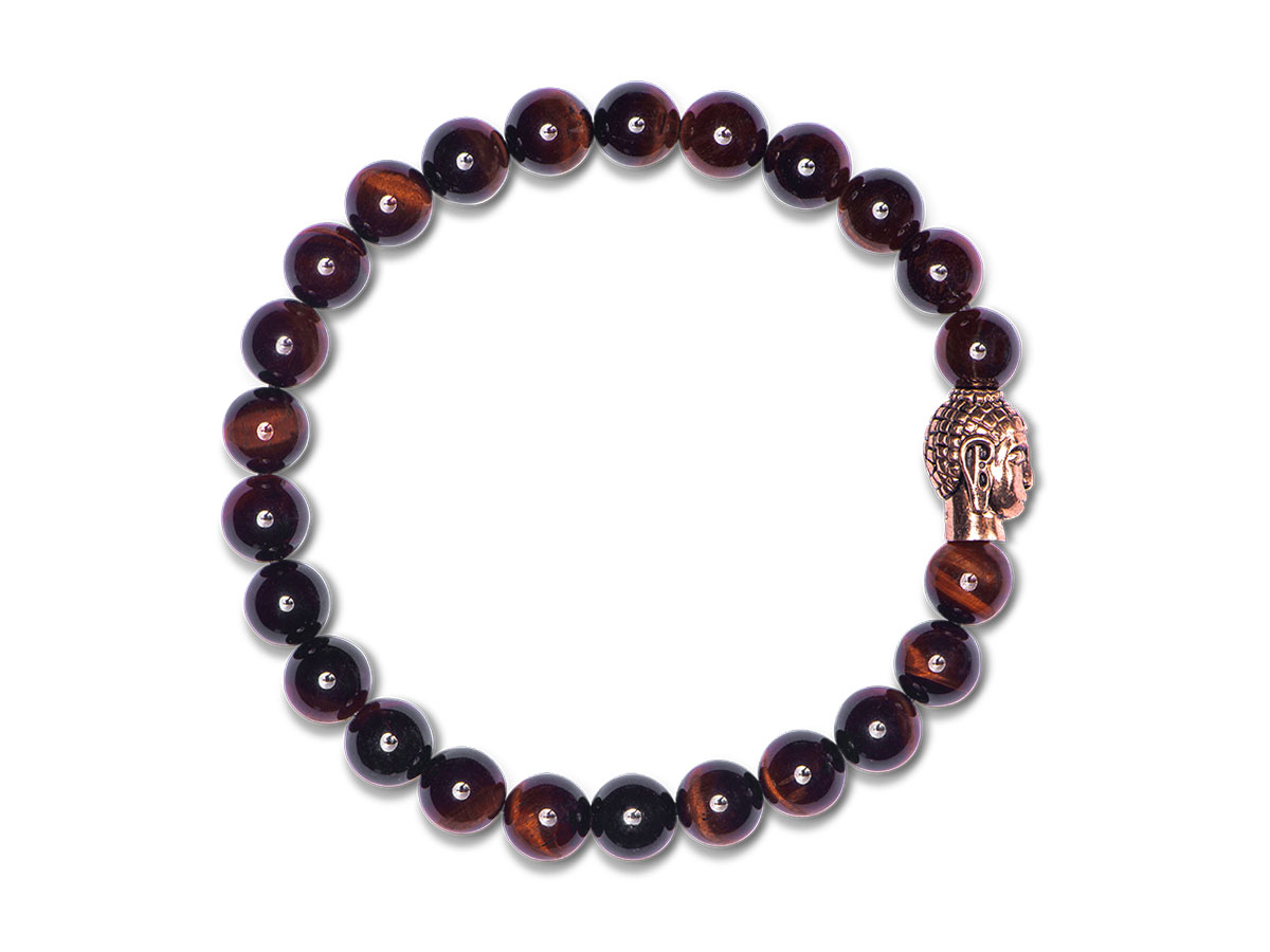 rotes Tigerauge Armband Bracelet Perlenarmband Silber Beads rot 8mm 