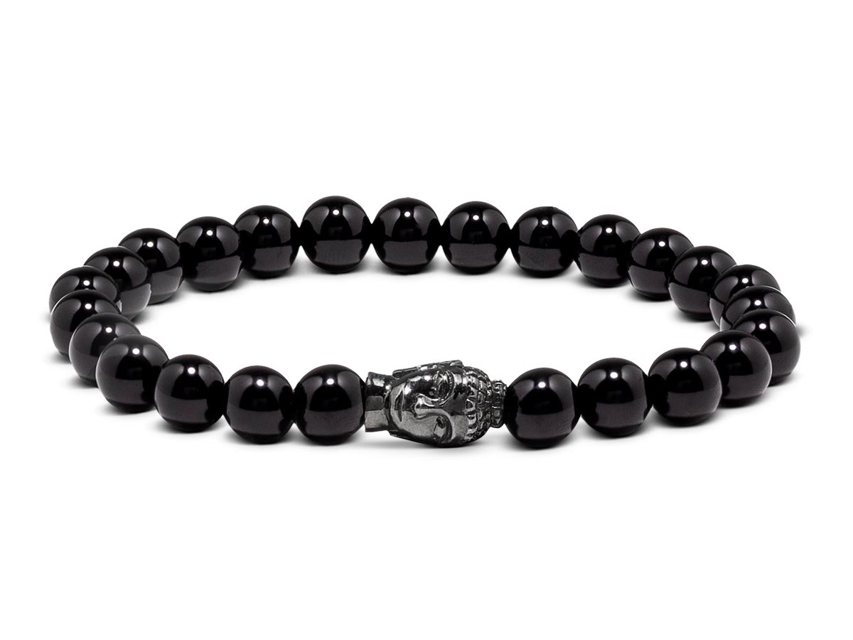 Buddha-Armband-Herren-Schwarz-Obsidian-BM08SF
