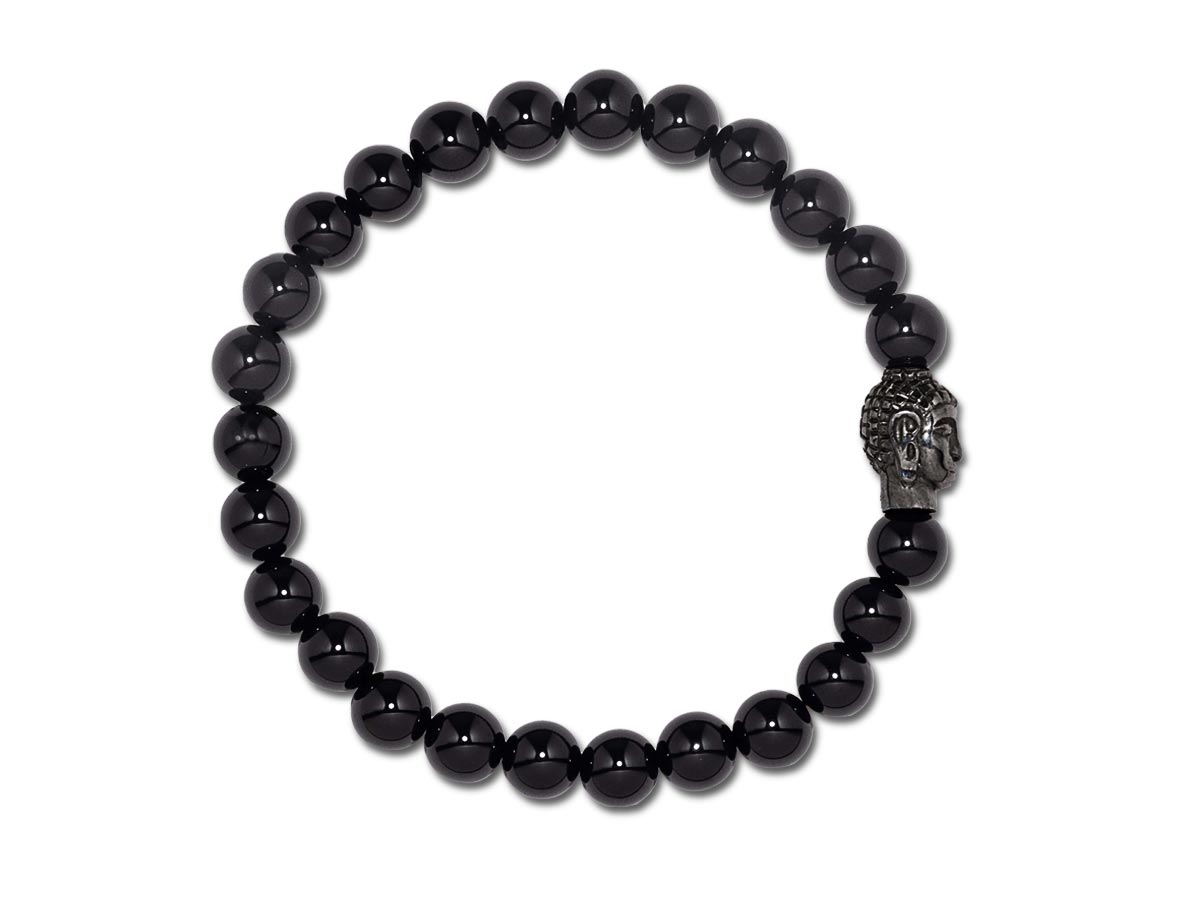 Buddha-Armband-Herren-Schwarz-Obsidian-BM08VF